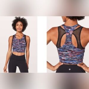 Lululemon Break Free Tank *Nulux Hinshu Alpine White Multi / Black Size 6